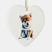 Gepersonaliseerde Shiba Inu Puppy Keramisch Ornament (Rechts)