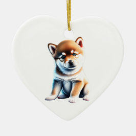 Gepersonaliseerde Shiba Inu Puppy Keramisch Ornament