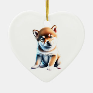 Gepersonaliseerde Shiba Inu Puppy Keramisch Ornament