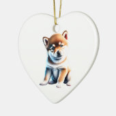 Gepersonaliseerde Shiba Inu Puppy Keramisch Ornament (Links)