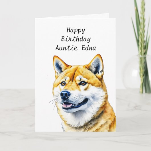 Gepersonaliseerde Shiba Inu verjaardag Kaart (Voorkant)