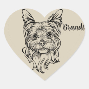 Gepersonaliseerde Shih Tzu hart Sticker met huisdi