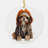 Gepersonaliseerde Shih Tzu hondenkunst Keramisch Ornament (Voorkant)