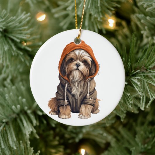 Gepersonaliseerde Shih Tzu hondenkunst Keramisch Ornament (Boom)