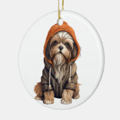 Gepersonaliseerde Shih Tzu hondenkunst Keramisch Ornament (Links)