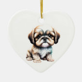 Gepersonaliseerde Shih Tzu Puppy Keramisch Ornament (Voorkant)