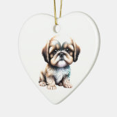 Gepersonaliseerde Shih Tzu Puppy Keramisch Ornament (Links)