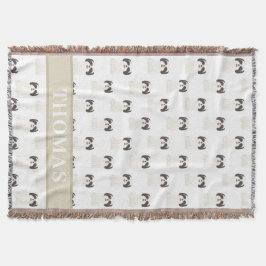 Gepersonaliseerde Shih Tzu (Zwart & Wit) Roze & Wi Deken