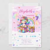 Gepersonaliseerde Shimmer Unicorn verjaardagsuitno Kaart (Voorkant)