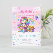 Gepersonaliseerde Shimmer Unicorn verjaardagsuitno Kaart (Staand voorkant)