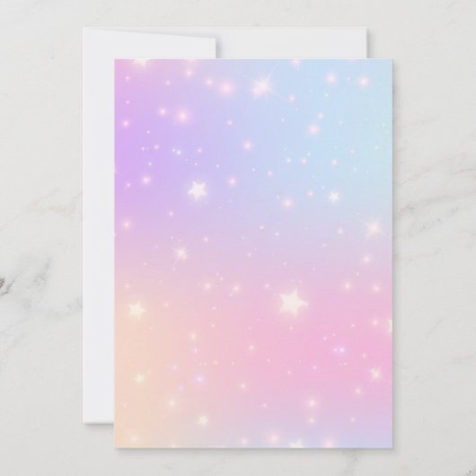 Gepersonaliseerde Shimmer Unicorn verjaardagsuitno Kaart (Achterkant)