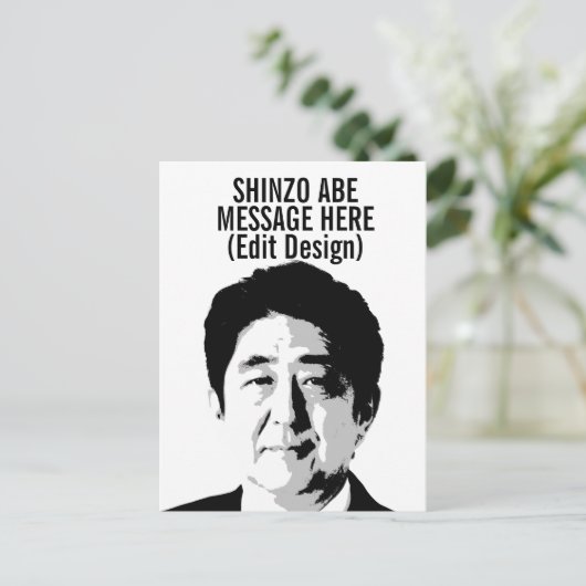 GEPERSONALISEERDE SHINZO ABE BRIEFKAART (Staand voorkant)