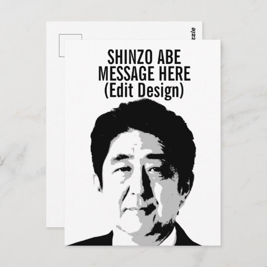 GEPERSONALISEERDE SHINZO ABE BRIEFKAART (Voorkant / Achterkant)