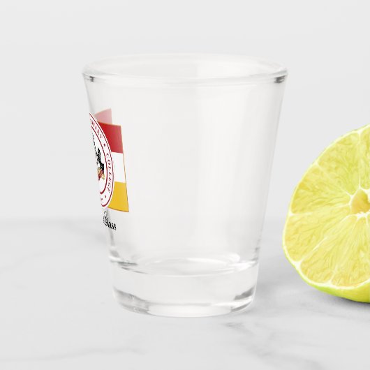 GEPERSONALISEERDE SHOT GLASS W/PMC-VLAG GLAS (Rechts)