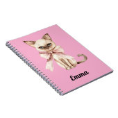 Gepersonaliseerde Siamese Cat Notitieboek (Rechterzijde)