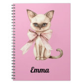 Gepersonaliseerde Siamese Cat Notitieboek (Voorkant)