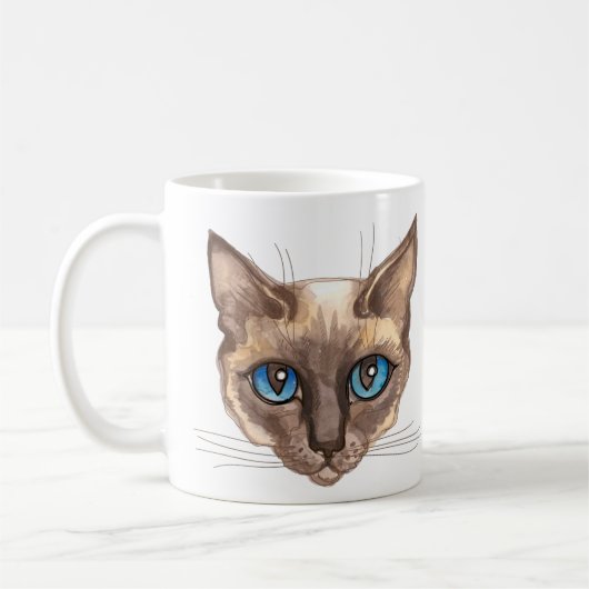 Gepersonaliseerde Siamese kat Koffiemok (Links)