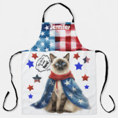Gepersonaliseerde Siamese kat mam all-over print S Schort (Voorkant)