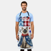 Gepersonaliseerde Siamese kat mam all-over print S Schort (Gedragen)