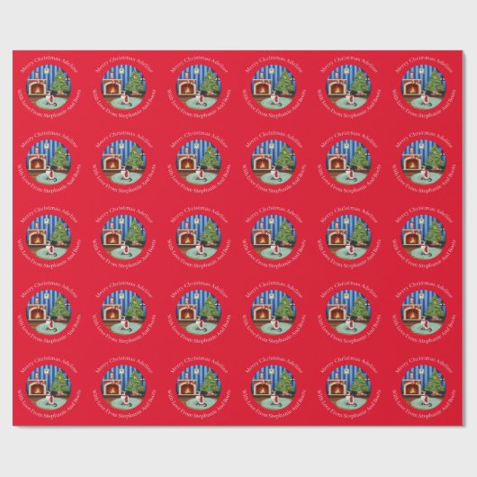 Gepersonaliseerde Siamese Kitty Cat Kerstmis Cadeaupapier (Vlak)