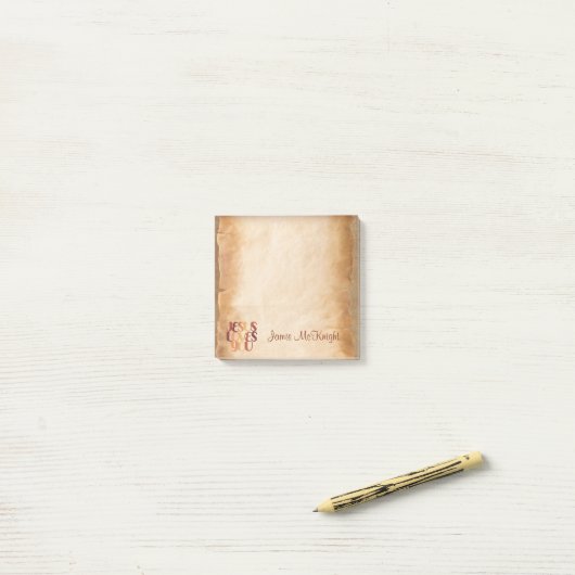 Gepersonaliseerde side tab met naam post-it® notes (Op bureau)