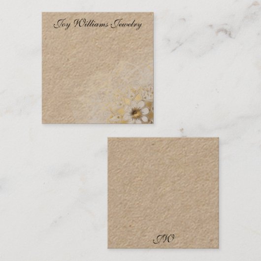 Gepersonaliseerde sieraden oorbel Kaart Vierkante Visitekaartje (Voorkant / Achterkant)