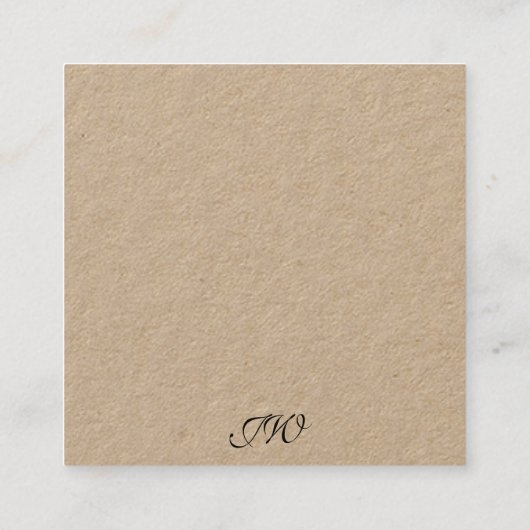 Gepersonaliseerde sieraden oorbel Kaart Vierkante Visitekaartje (Achterkant)