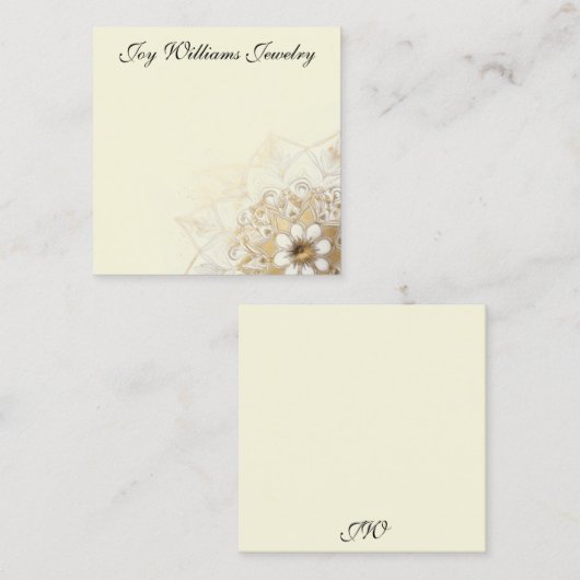 Gepersonaliseerde sieraden oorbel Kaart Vierkante Visitekaartje (Voorkant / Achterkant)