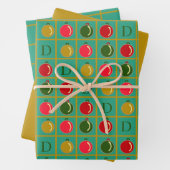 Gepersonaliseerde sierbingo - groen en goud inpakpapier vel (In situ)