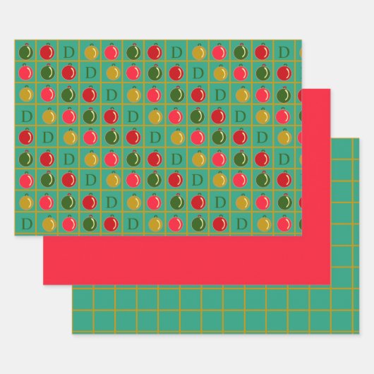 Gepersonaliseerde sierbingo - rood en groen inpakpapier vel (Set)