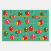 Gepersonaliseerde sierbloemen - Helder rood en gro Inpakpapier Vel (Voorkant)