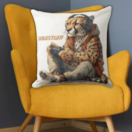 Gepersonaliseerde Sierkussen Gamer Cheetah voor Ki