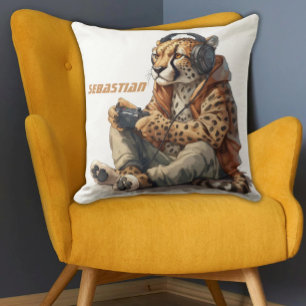 Gepersonaliseerde Sierkussen Gamer Cheetah voor Ki