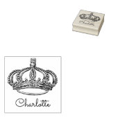 Gepersonaliseerde Signature Naam met Crown Art Rubberstempel (Gestempeld)