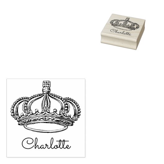 Gepersonaliseerde Signature Naam met  Crown Art Rubberstempel (Gestempeld)