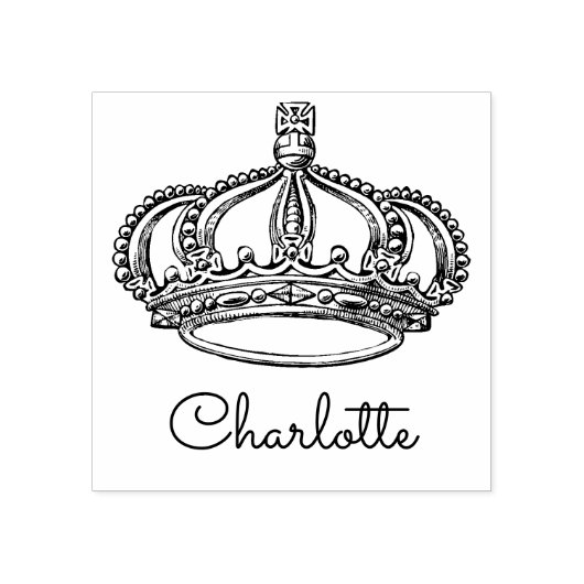 Gepersonaliseerde Signature Naam met Crown Art Rubberstempel (Afrduk)