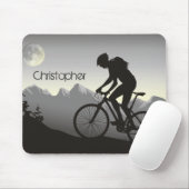 Gepersonaliseerde Silhouette Mountain Bike en Maan Muismat (Met muis)