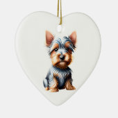 Gepersonaliseerde Silky Terrier Puppy Keramisch Ornament (Rechts)