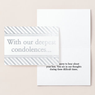 Gepersonaliseerde Silver Foil Condolences Kaart