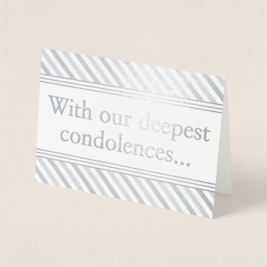 Gepersonaliseerde Silver Foil Condolences Kaart (Voorkant)