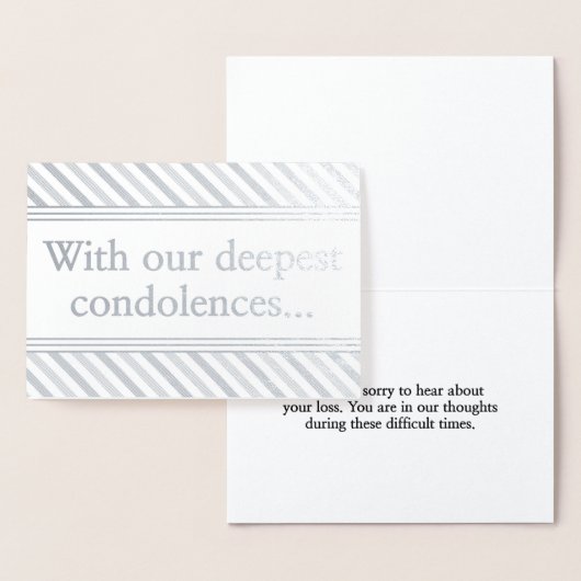 Gepersonaliseerde Silver Foil Condolences Kaart (Display)