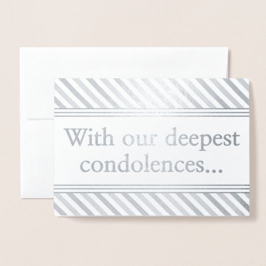 Gepersonaliseerde Silver Foil Condolences Kaart (Voorkant met envelop)