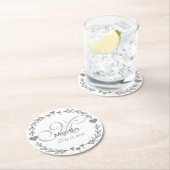 Gepersonaliseerde Silver Heart Wedding Favoriete O Ronde Kartonnen Onderzetter (Insitu)