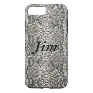 Gepersonaliseerde Silver Snake Skin iPhone 7 Hoesj iPhone 8/7 Plus Hoesje