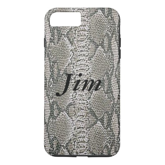 Gepersonaliseerde Silver Snake Skin iPhone 7 Hoesj Case-Mate iPhone Case (Achterkant)