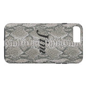 Gepersonaliseerde Silver Snake Skin iPhone 7 Hoesj Case-Mate iPhone Case (Achterkant (Horizontaal))