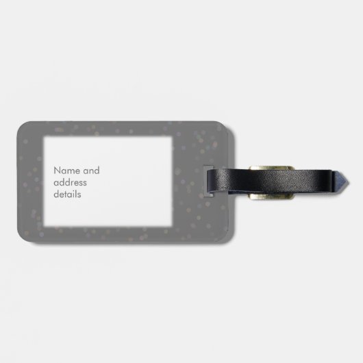 Gepersonaliseerde Silver Stardust Confetti de heer Bagagelabel (Achterkant horizontaal)