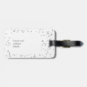 Gepersonaliseerde Silver Stardust Confetti Mrs. Bagagelabel (Achterkant horizontaal)