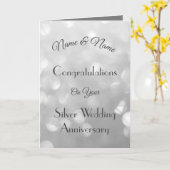 Gepersonaliseerde Silver Wedding Jubileum Groet Kaart (Gele Bloem)