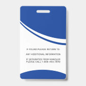 Gepersonaliseerde Simple Blue Service Dog Foto ID Badge (Achterkant)